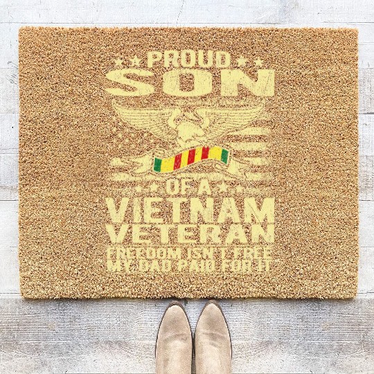 Freedom Isn't Free Proud Son Of A Vietnam Veteran Coir Doormats