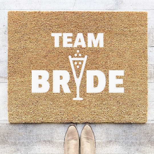 Team Bride Bubbly (Hen Night Bachelorette Party W) Coir Doormats