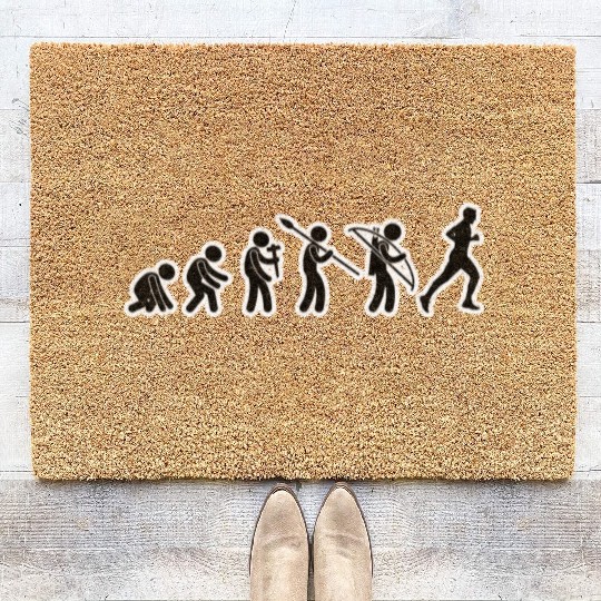 Evolution Running Black Grunge Coir Doormats