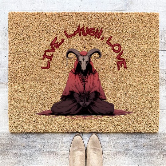 Live, Laugh, Love Baphomet Coir Doormats