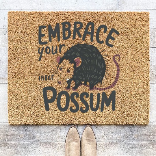 Embrace your inner possum Street Cats Squad Coir Doormats