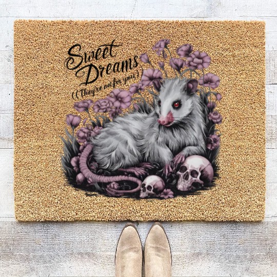 sweet dreams goth possum Street Cats Squad Coir Doormats