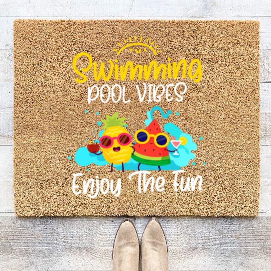 Pool Summer Pool Party Friends Coir Doormats
