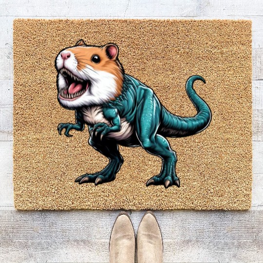 T-Rex Hamster Hybrid: Fantastic Mythical Creature Coir Doormats