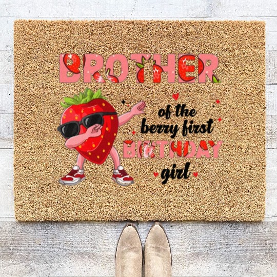 Brother of the Berry Sweet One Strawberry Coir Doormats
