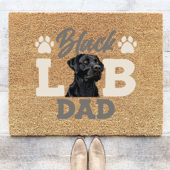Black Labrador BLACK LAB DAD Labrador Owner Coir Doormats