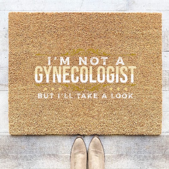 inappropriate Dark Humor People Gynecologist Coir Doormats