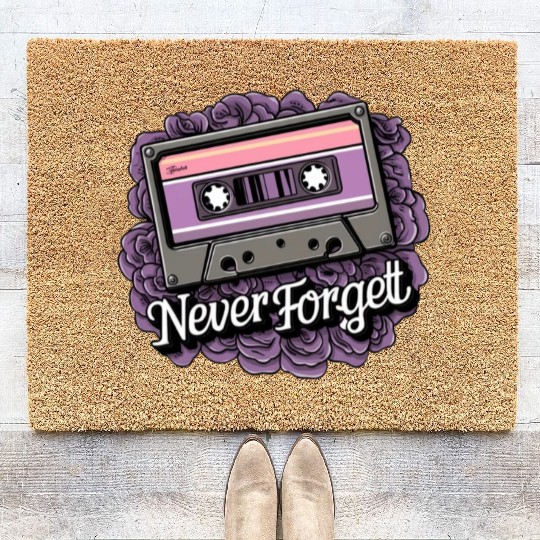 A cassette tape colored with roses 11 Coir Doormats