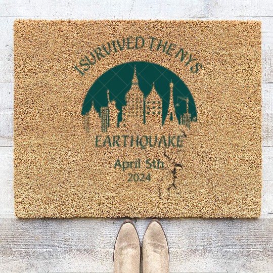 i survived the nyc earthquake Coir Doormats