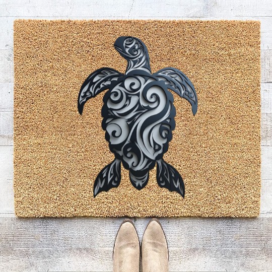 Tribal Sea Turtle Coir Doormats