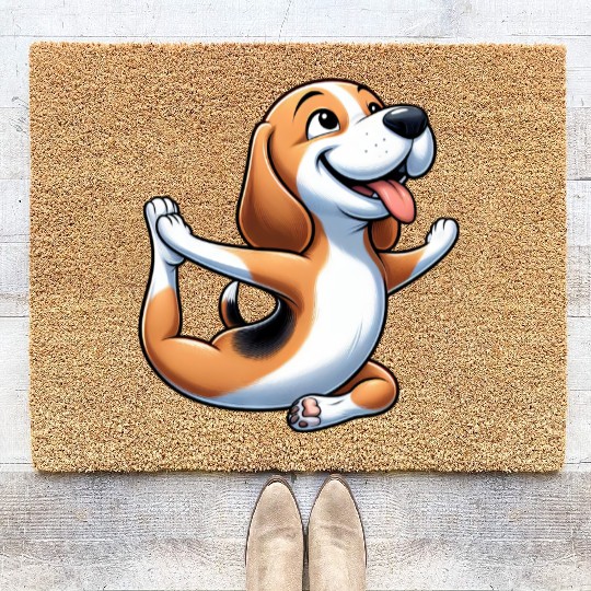 Beagle Yoga Fitness Meditation Coir Doormats
