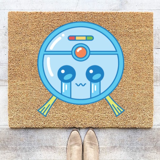 Sad Robot Vacuum Cleaner Kawaii Coir Doormats