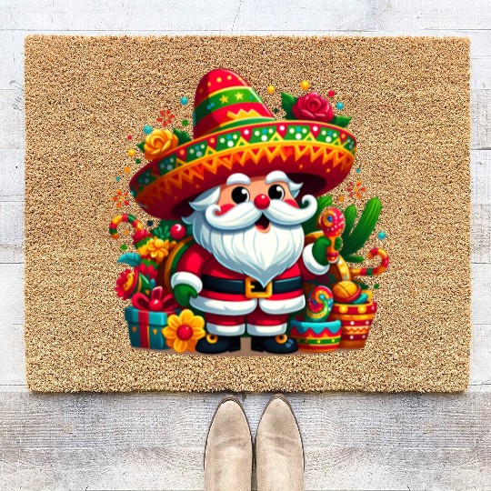 Cinco de Mayo Santa Claus Coir Doormats