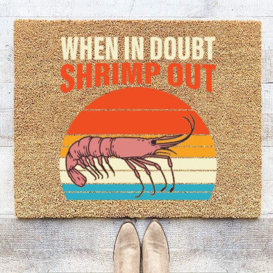 When In Doubt Shrimp Out Retro BJJ Brazilian Coir Doormats