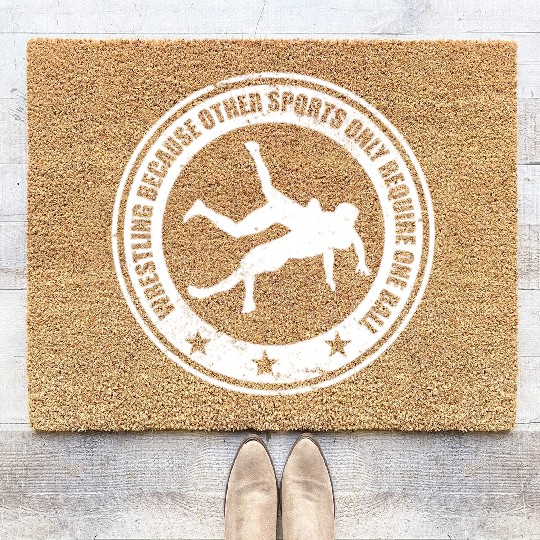 Wrestling Team Athlete Pro Youth Wrestler Funny Coir Doormats