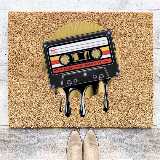Music Coir Doormats, 80's Cassette Tape , Vintage Cassette