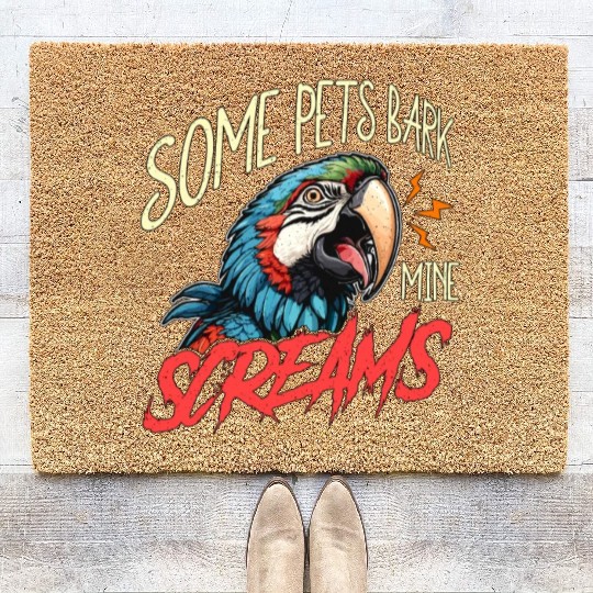 Macaw Bird Some Pets Bark Ornithology Macaw Lover Coir Doormats