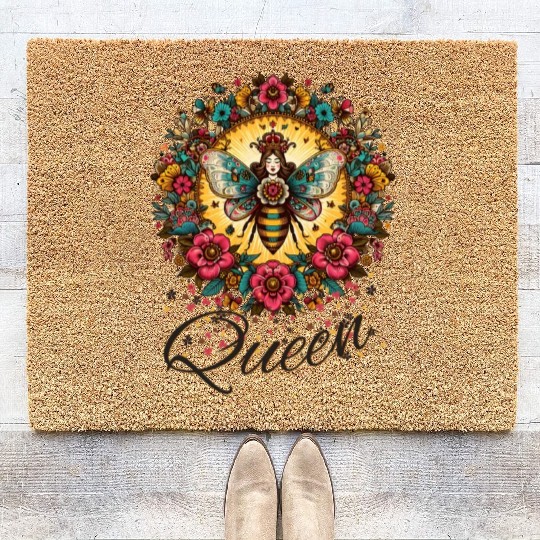 Queen Bee Jewelry Jewels Cute Beekeeping Beekeeper Coir Doormats