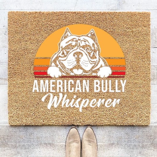 Live Love Bark Retro Vintage American Bully Funny Coir Doormats