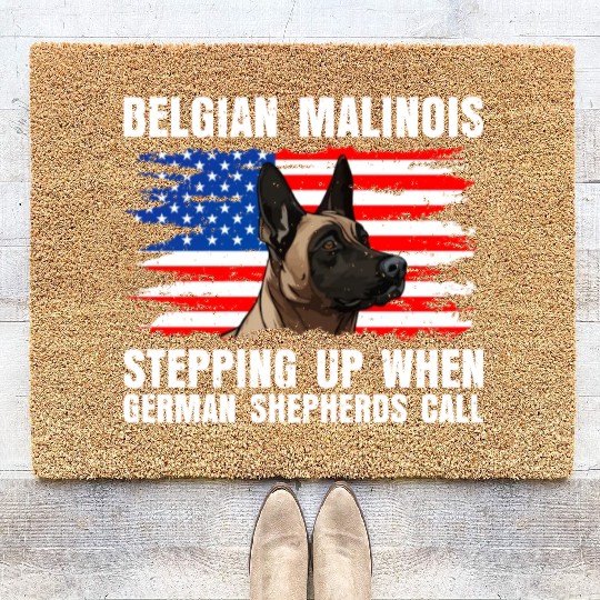 BELGIAN MALINOIS STEPPING UP WHEN SHEPHERDS CALL Coir Doormats