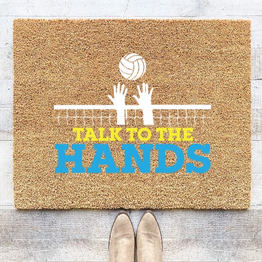 Funny Volleyball Player Talk To The Hands Coir Doormats