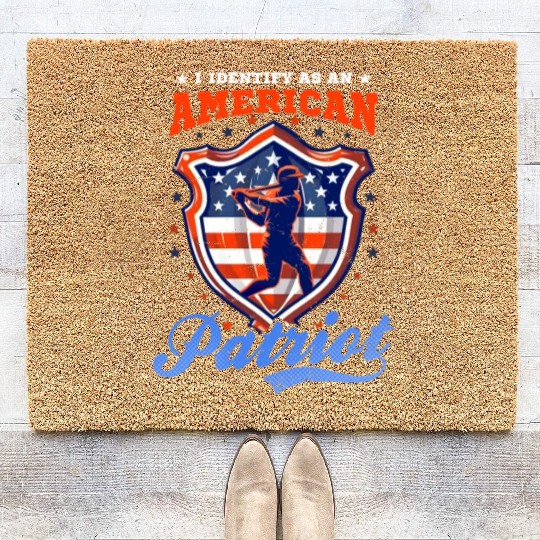 4th Of July Baseball Identify As American Patriot Coir Doormats