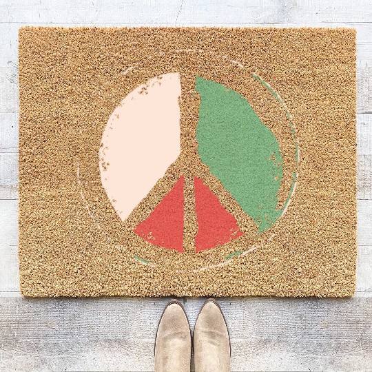 Free Palestine - Peace Symbol Coir Doormats