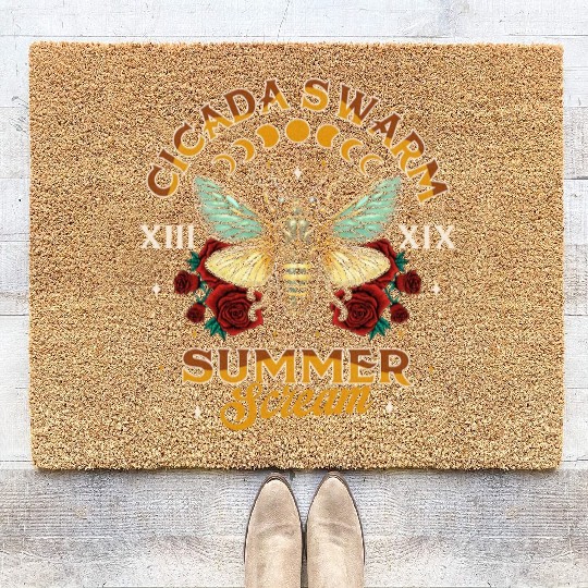 Entomology Cicada Lover 2024 Cicada Swarm Summer Coir Doormats