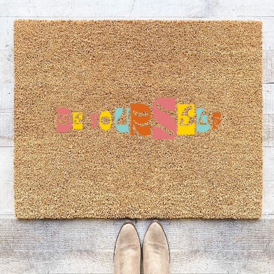Be Yourself Groovy Text Graphic Coir Doormats