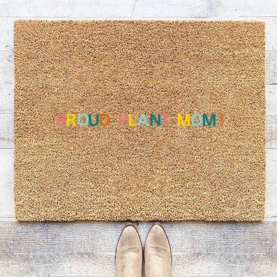 Proud Plant Mom! Graphic Coir Doormats