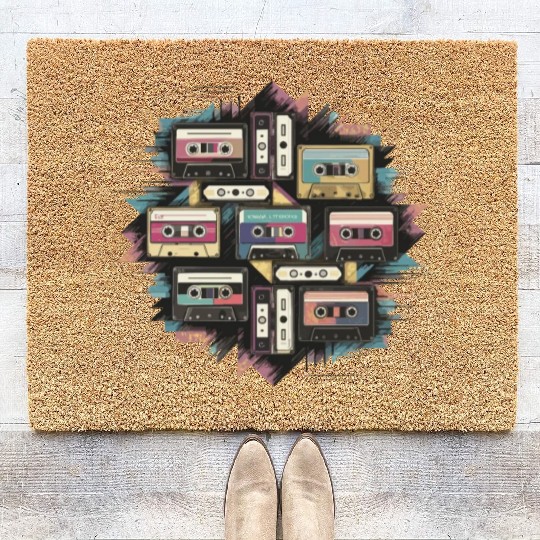80s Retro Cassette Classic Cassette Tape for a Coir Doormats