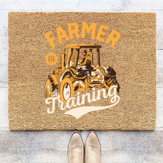 Farmer In Training Animal Farm Farming Coir Doormats