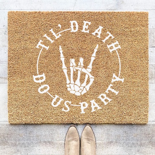 Halloween Till Death Do Us Party Coir Doormats