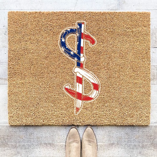 Horseshoe Pitching USA FLag Coir Doormats