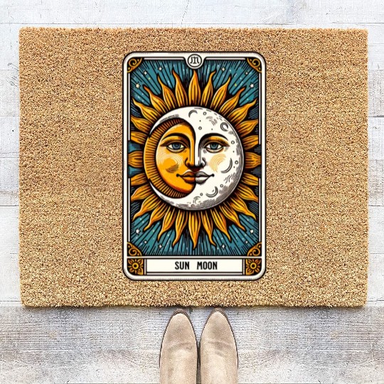 Tarot Card Sun Moon Coir Doormats