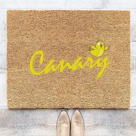 Canary Bird yellow and cute Coir Doormats