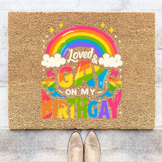 Birthgay Gay Pride Flag Pride Month Equal Rights Coir Doormats