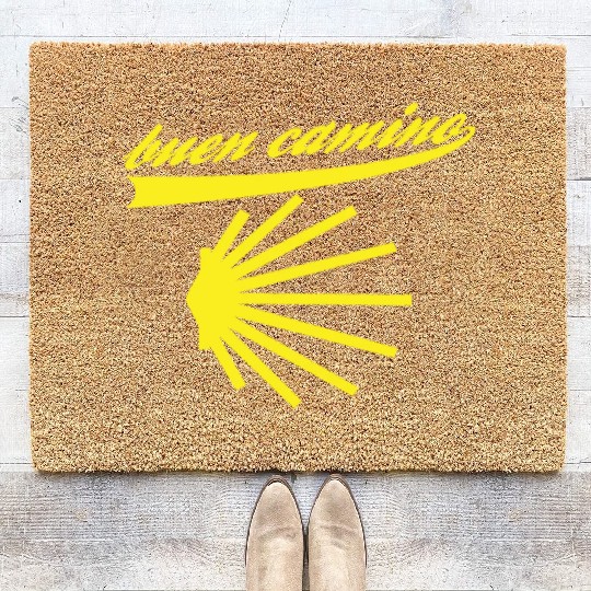 Way of St. James shell pilgrims buen camino Coir Doormats