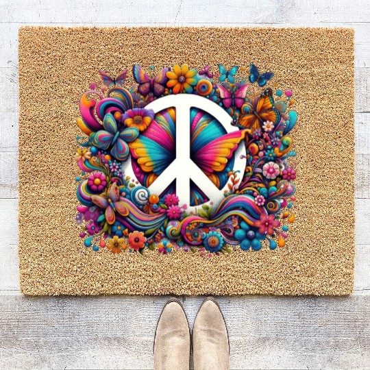 Peaceful Butterflies Symphony Coir Doormats