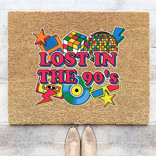 Lost in the 90s Party 1990 Reunion Music Songs Ret Coir Doormats
