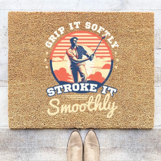 4th Of July Golf Grip Softly Stroke Smoothly Coir Doormats