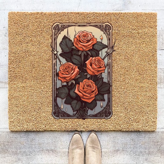 Rose Tarot Card Reader Astrology Occult Coir Doormats