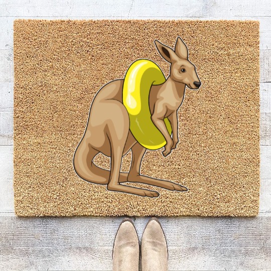Kangaroo Swimming Swim ring Coir Doormats