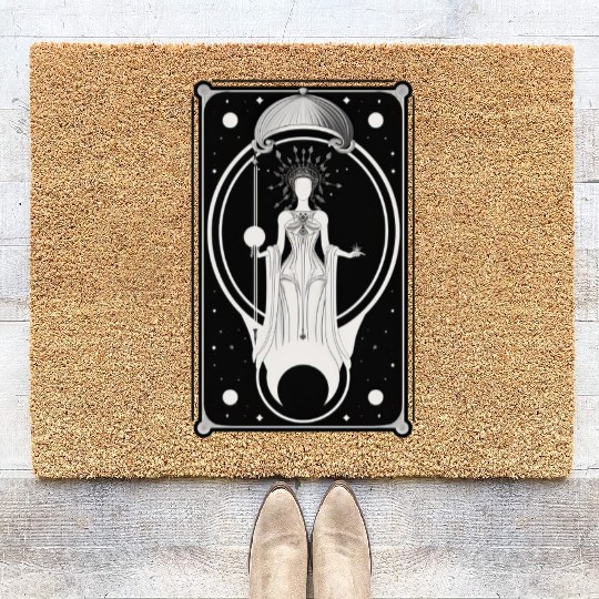 Crescent Moon Tarot Card Astrology Occult Coir Doormats