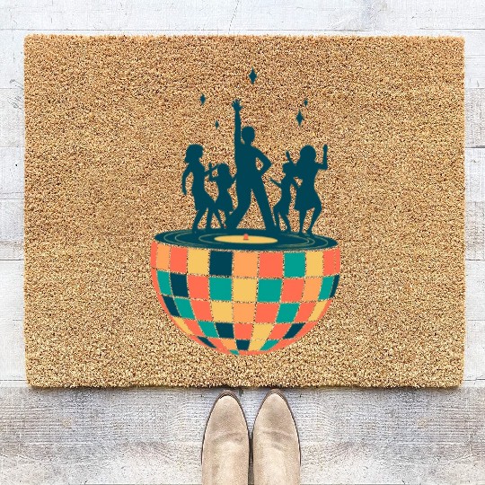 Disco ball - Dancing - Groovy - Clockwork Elements Coir Doormats