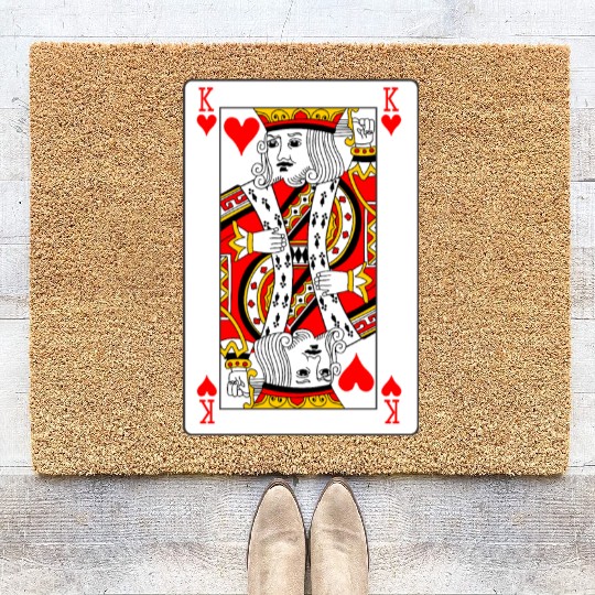 King of Hearts Playing Card Coir Doormats