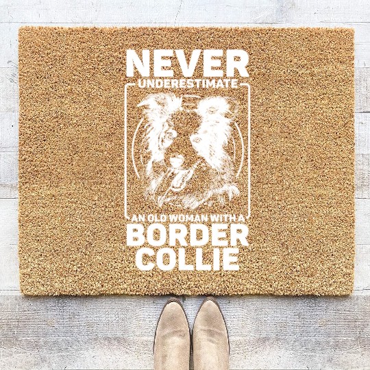 Unique Border Collie Design For Dog Lovers Coir Doormats