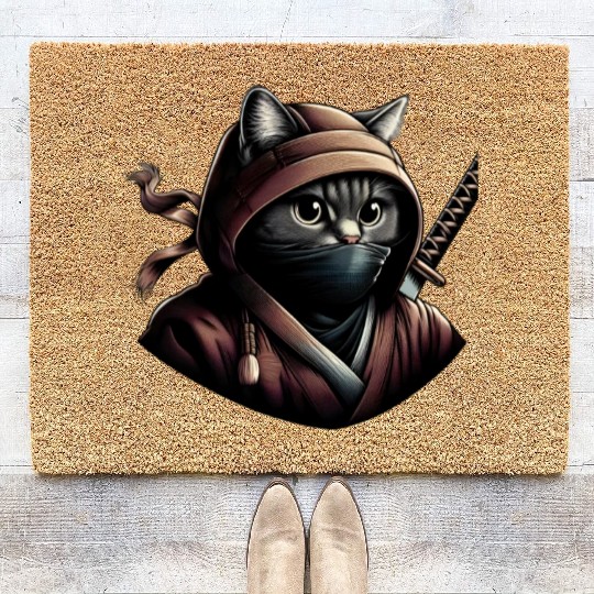 Shadow Paws: The Silent Whiskers of the Ninja Cat Coir Doormats