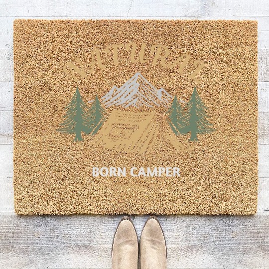 Natural born camper Camping life Coir Doormats