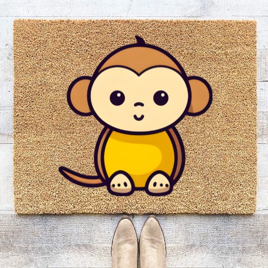 Banana Lover Cute Silly Little Minimalist Draw Mon Coir Doormats